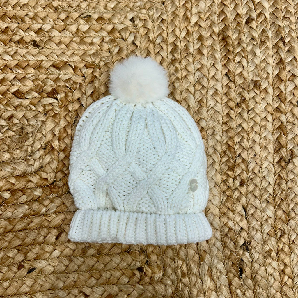Cappellino intrecciato con pompon