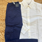 COMPLETO ESTIVO CAMICIA E PANTALONE CARGO BLU