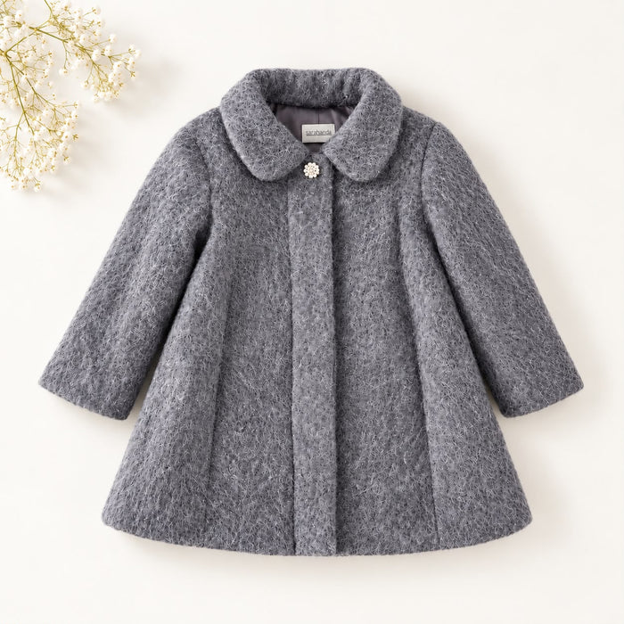 Cappotto bimba grigio con fiocco