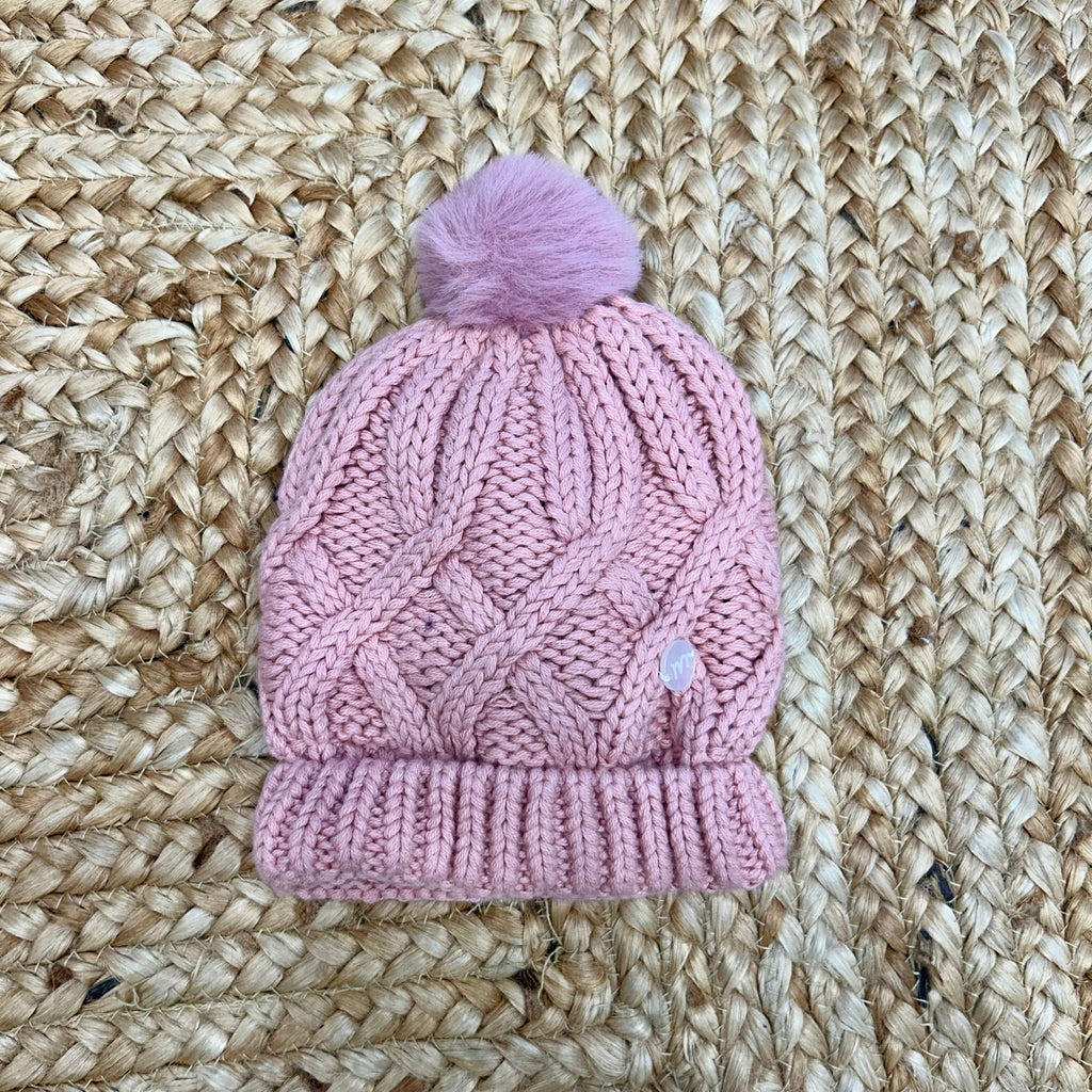 Cappellino intrecciato con pompon