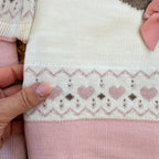 Set nascita neonata rosa e panna con orsetto