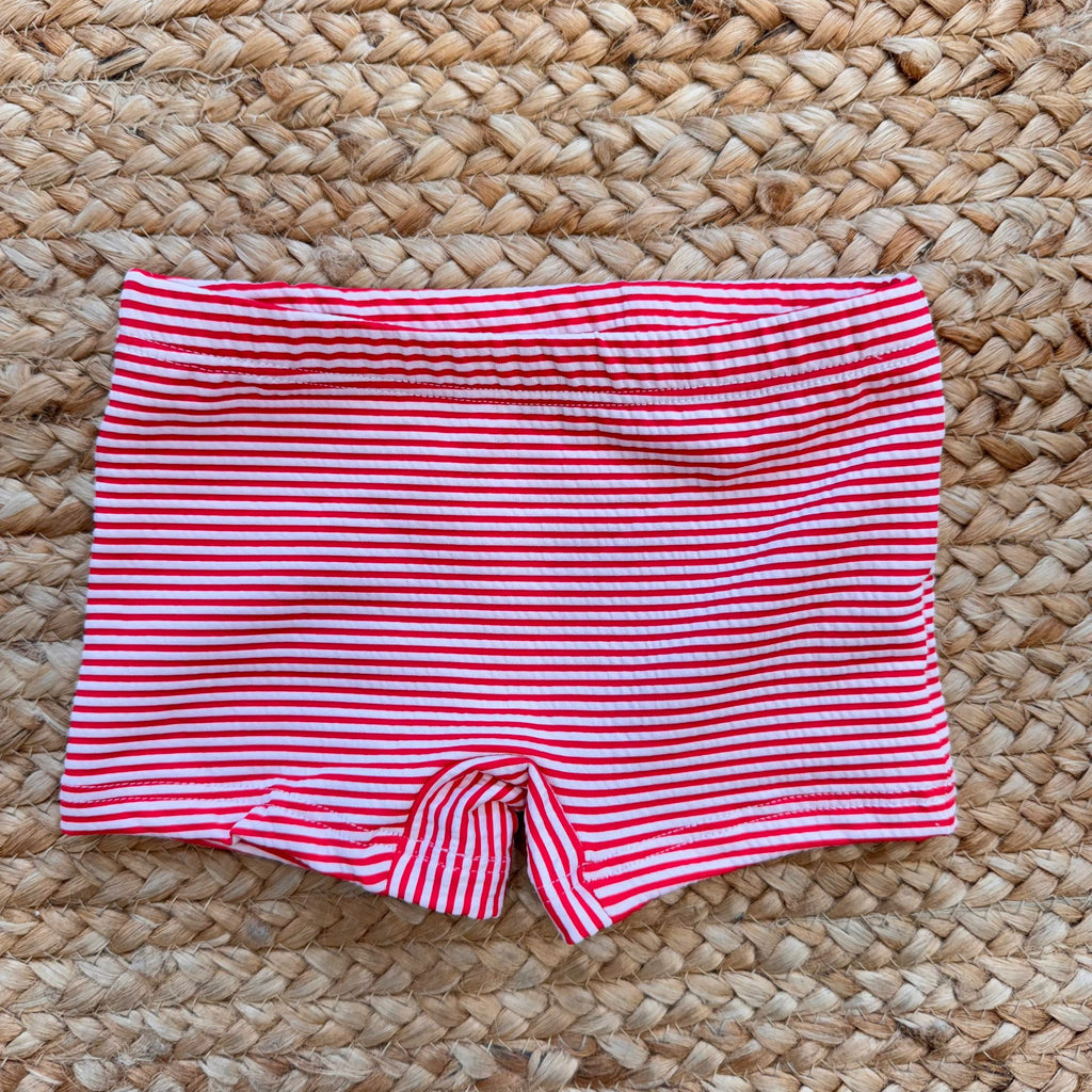 COSTUMINO BAMBINO RIGHE ROSSE CON T-SHIRT BARCA A VELA