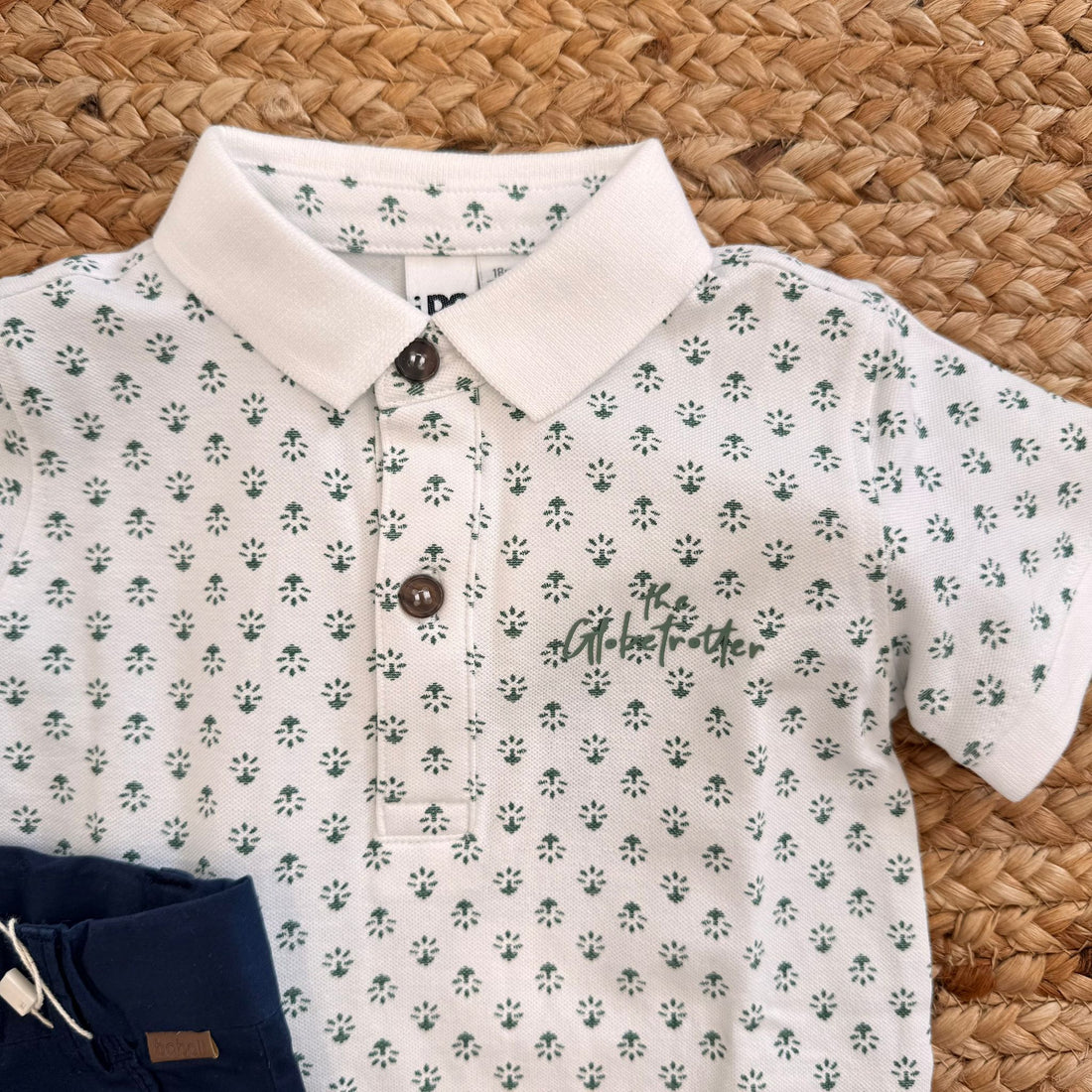 Completo bambino con polo bianca e pantalone blu navy