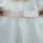 Abito battesimo bimba in tulle e pizzo