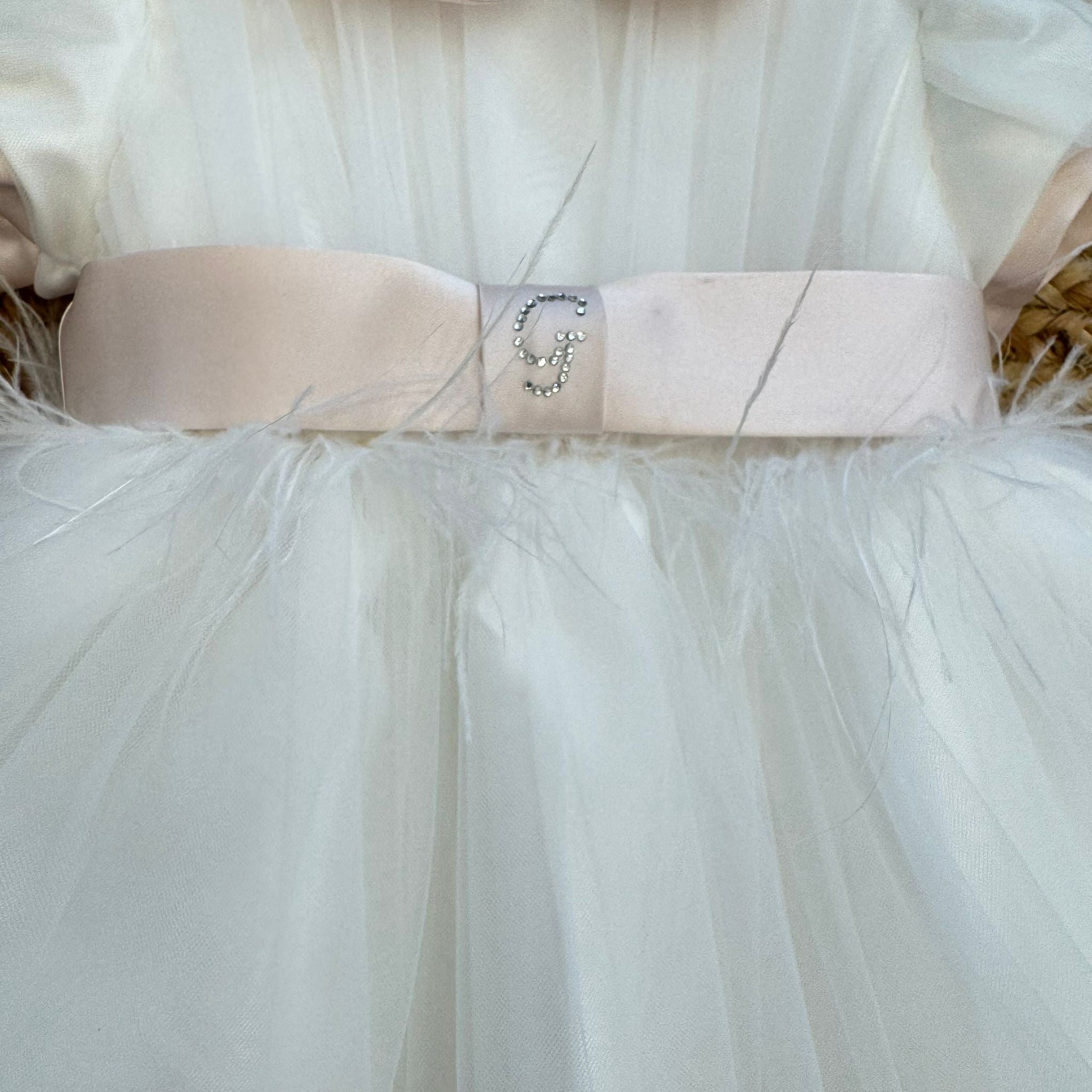 Abito battesimo bimba in tulle e pizzo