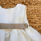 ABITO BATTESIMO BIANCO E BEIGE