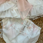 ABITO NEONATA CON BALZE E FIOCCO ROSA CIPRIA