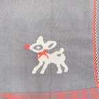 COPERTINA NEONATA IN MAGLIA LANA E COTONE CON CERBIATTO