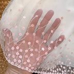 ABITO BATTESIMO BIMBA RICAMO ROSA E FIOCCO ORGANZA