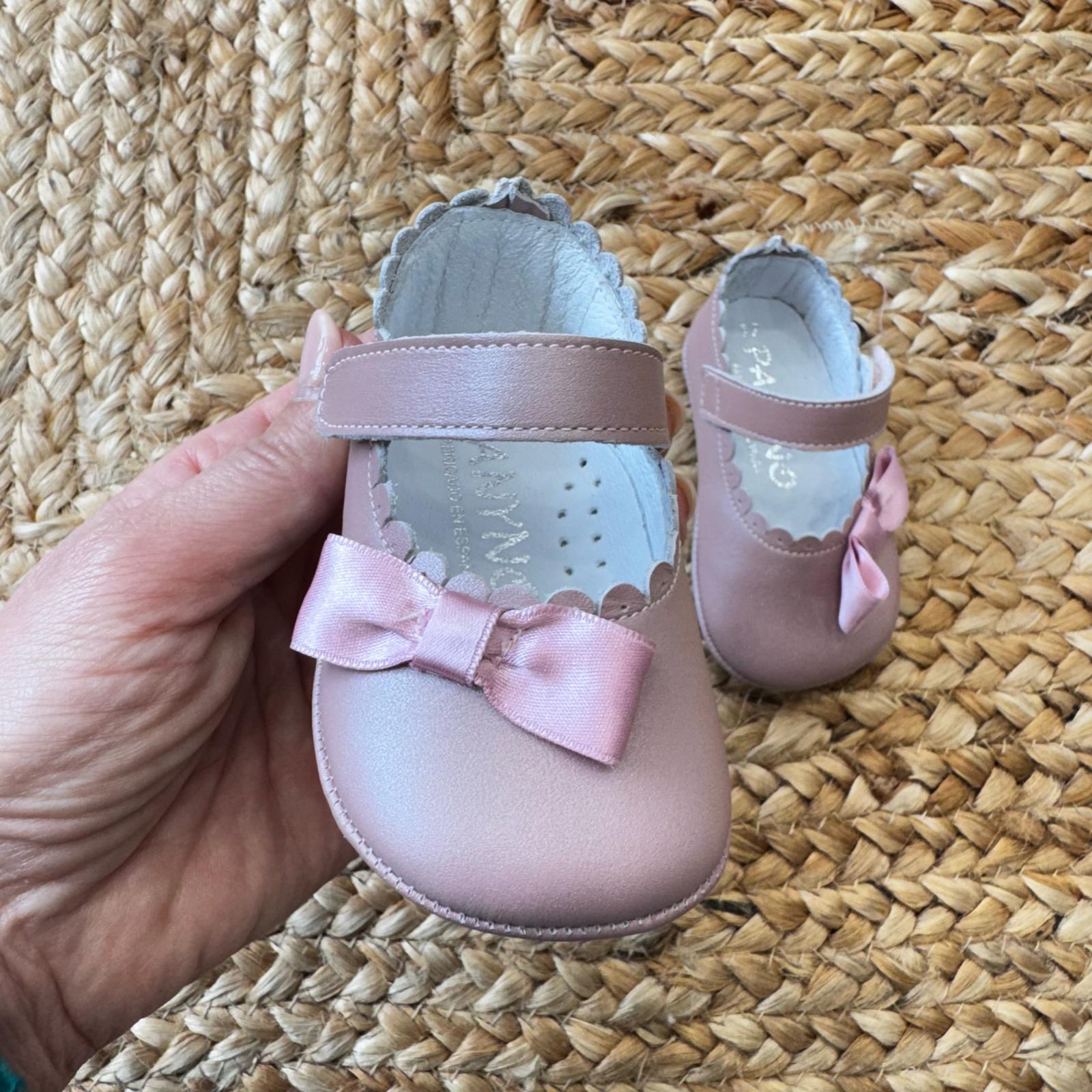 SCARPINE BATTESIMO BIMBA – MARY JANE ROSA CIPRIA CON FIOCCO