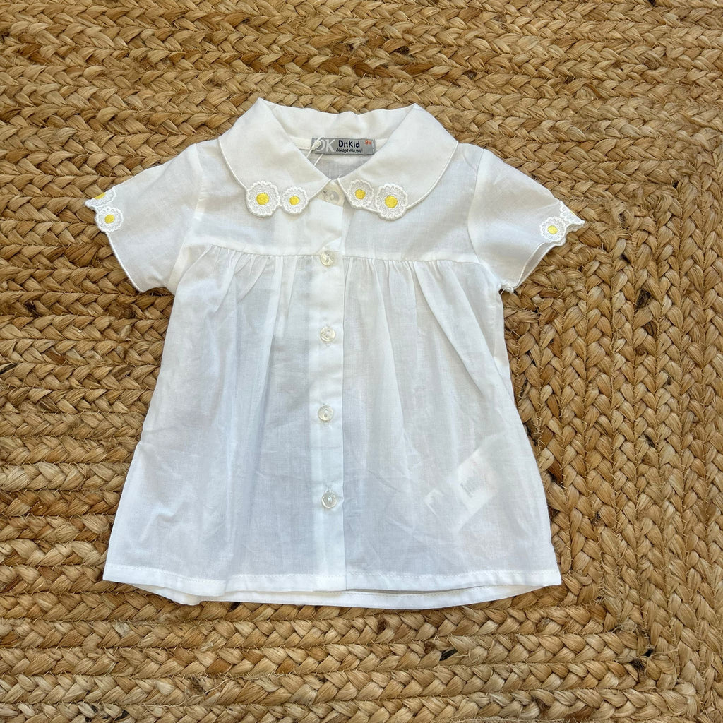 COMPLETO BIMBA SALOPETTE BLU A POIS E CAMICINA MARGHERITE