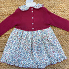 Abito bimba floreale con corpetto maglia