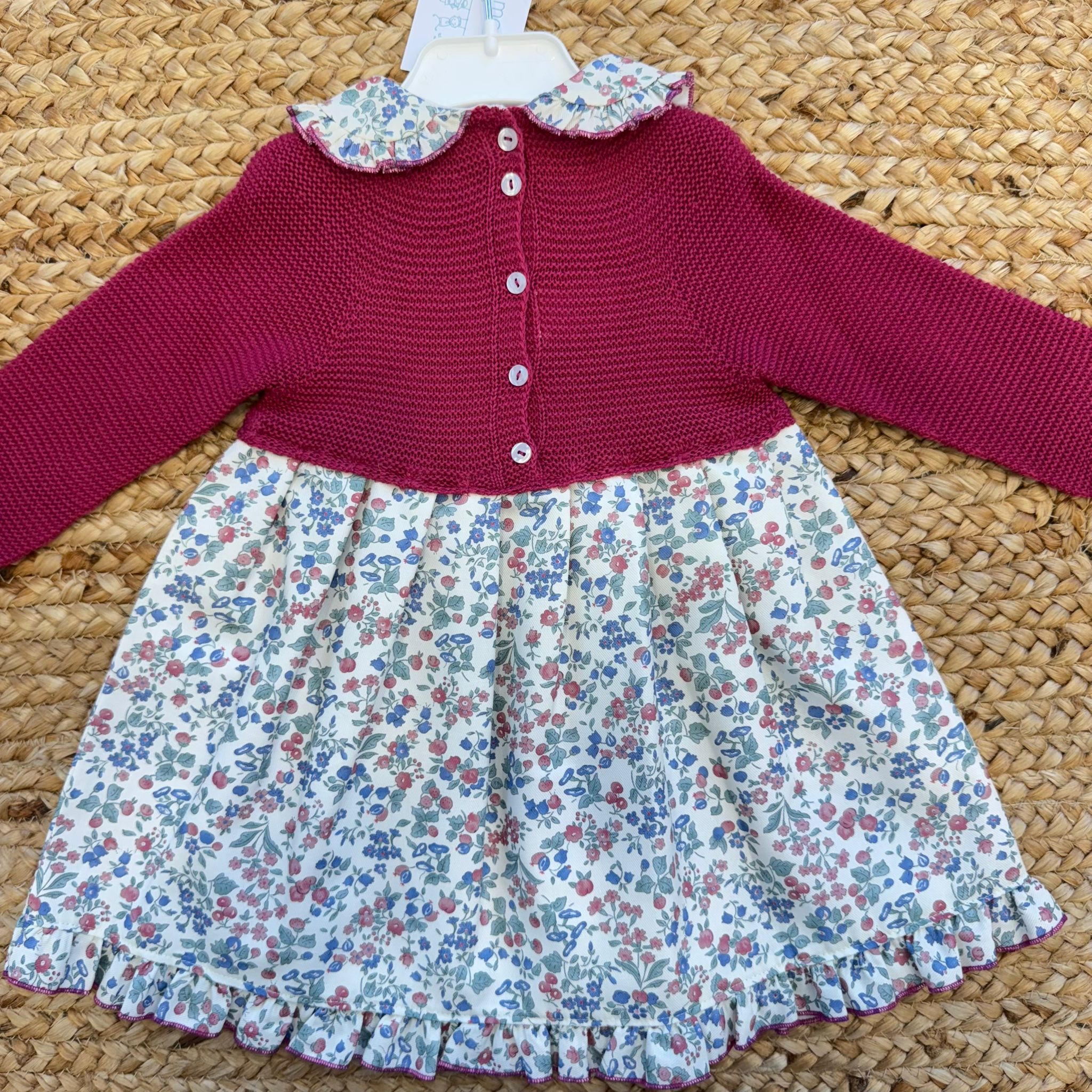 Abito bimba floreale con corpetto maglia