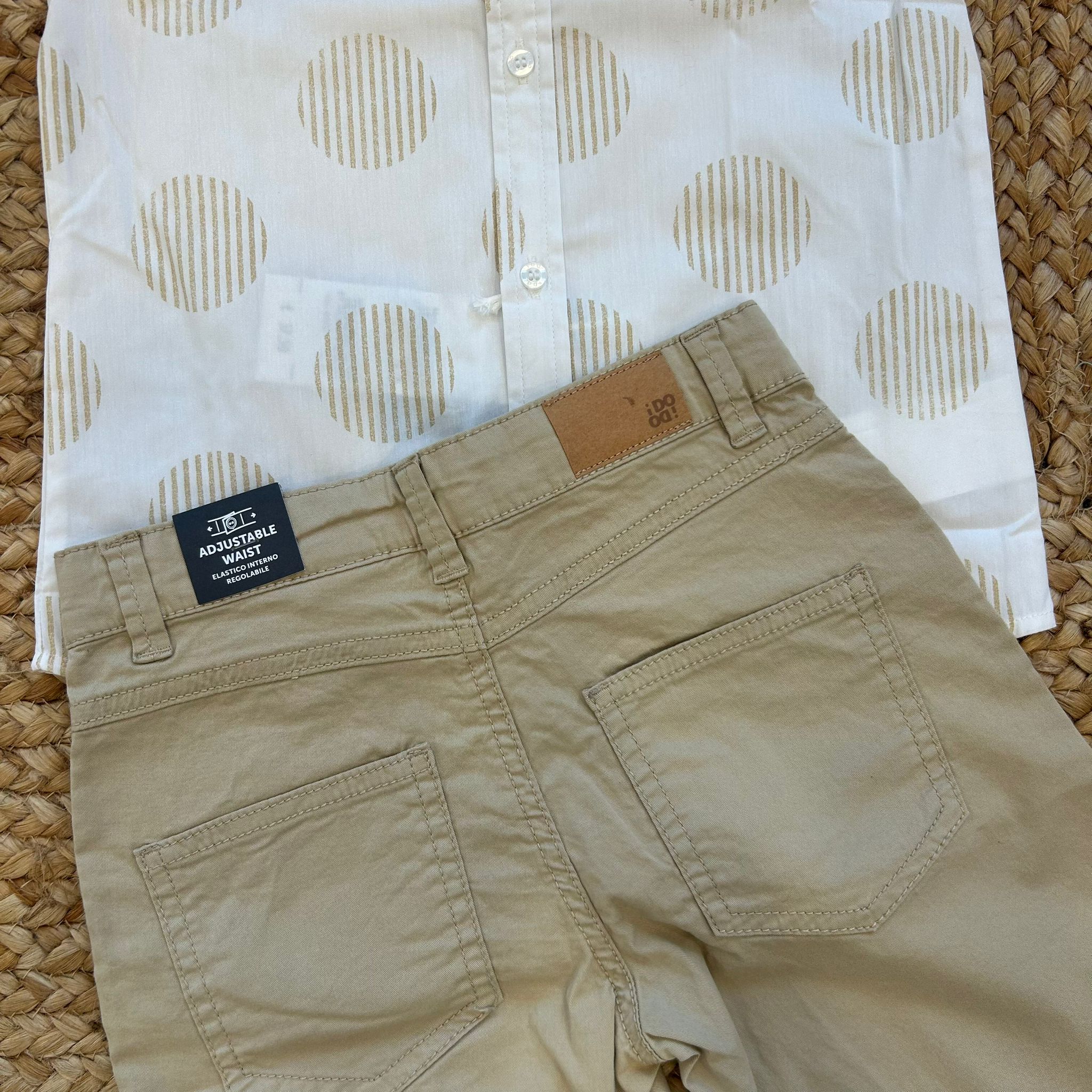 COMPLETO CAMICIA A POIS NATURALI