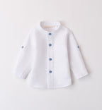 COMPLETO NEONATO AZZURRO POLVERE CON CAMICINA E CARDIGAN