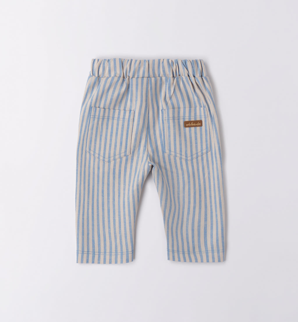 COMPLETO BAMBINO RIGHE E CARDIGAN AZZURRO
