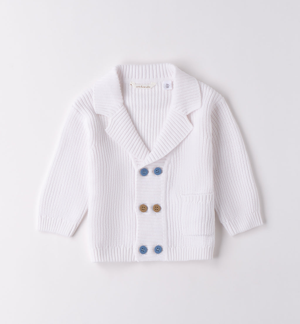 COMPLETO BIMBO CON CARDIGAN BIANCO