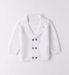 COMPLETO BIMBO CON CARDIGAN BIANCO