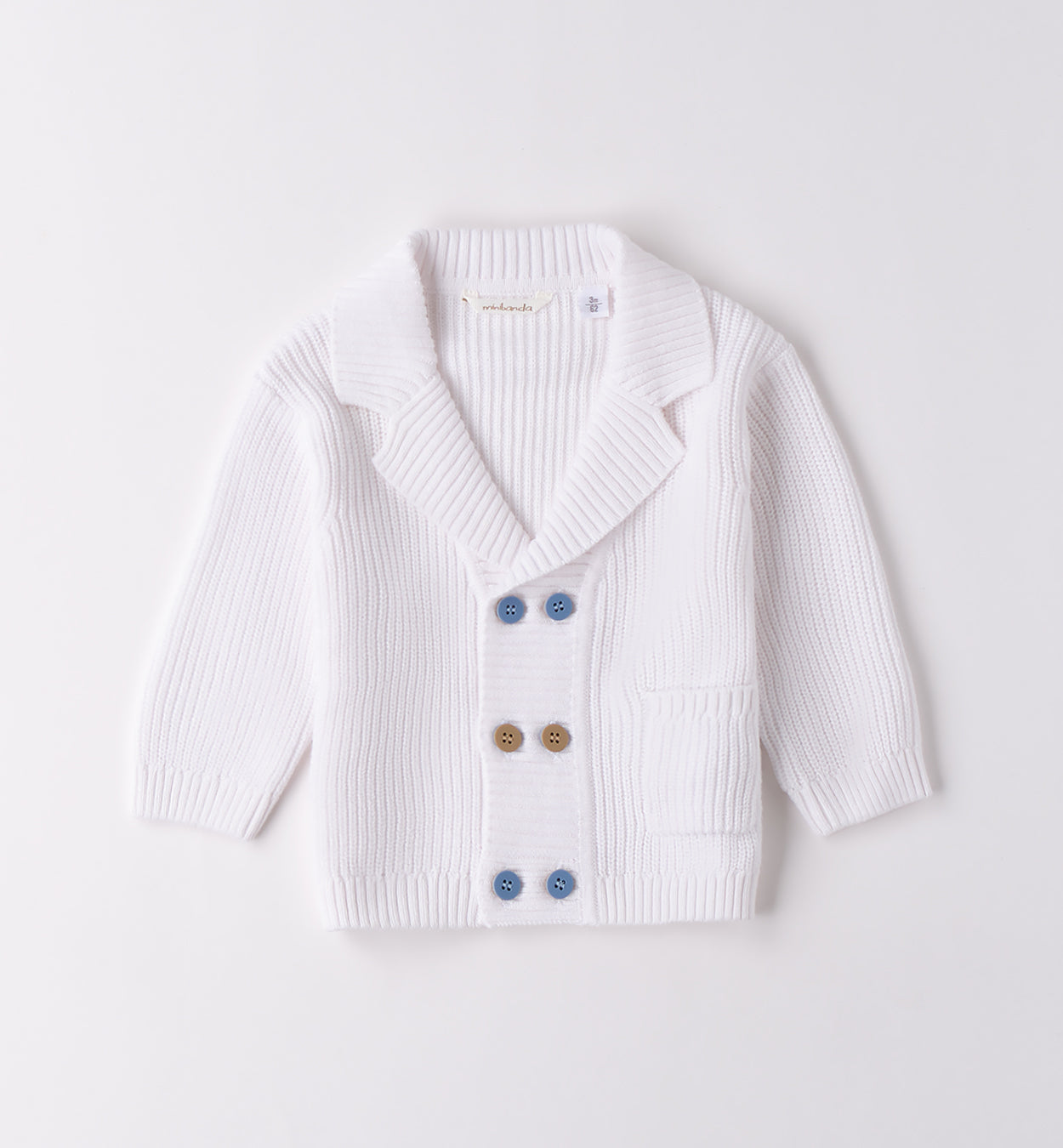 COMPLETO BIMBO CON CARDIGAN BIANCO