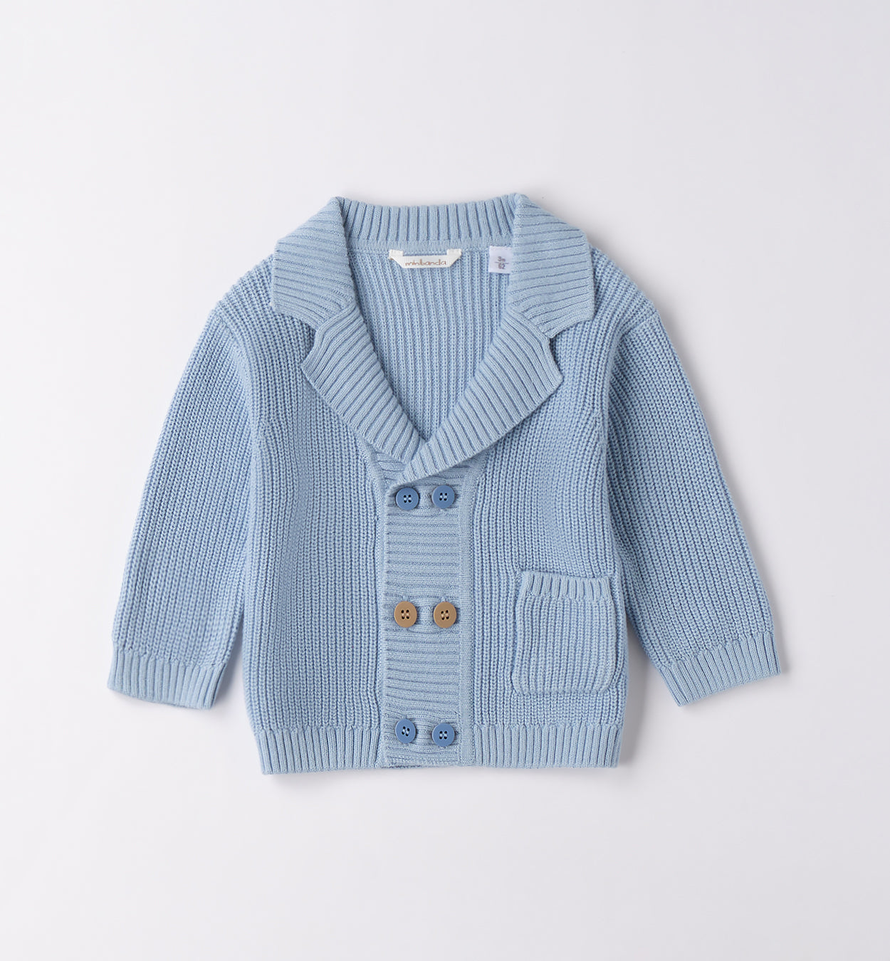COMPLETO NEONATO AZZURRO POLVERE CON CAMICINA E CARDIGAN