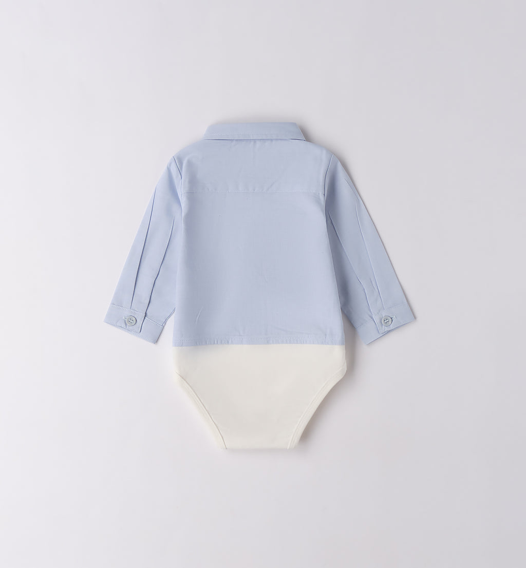 Completo casual chic bimbo maglia navy e pantaloni beige