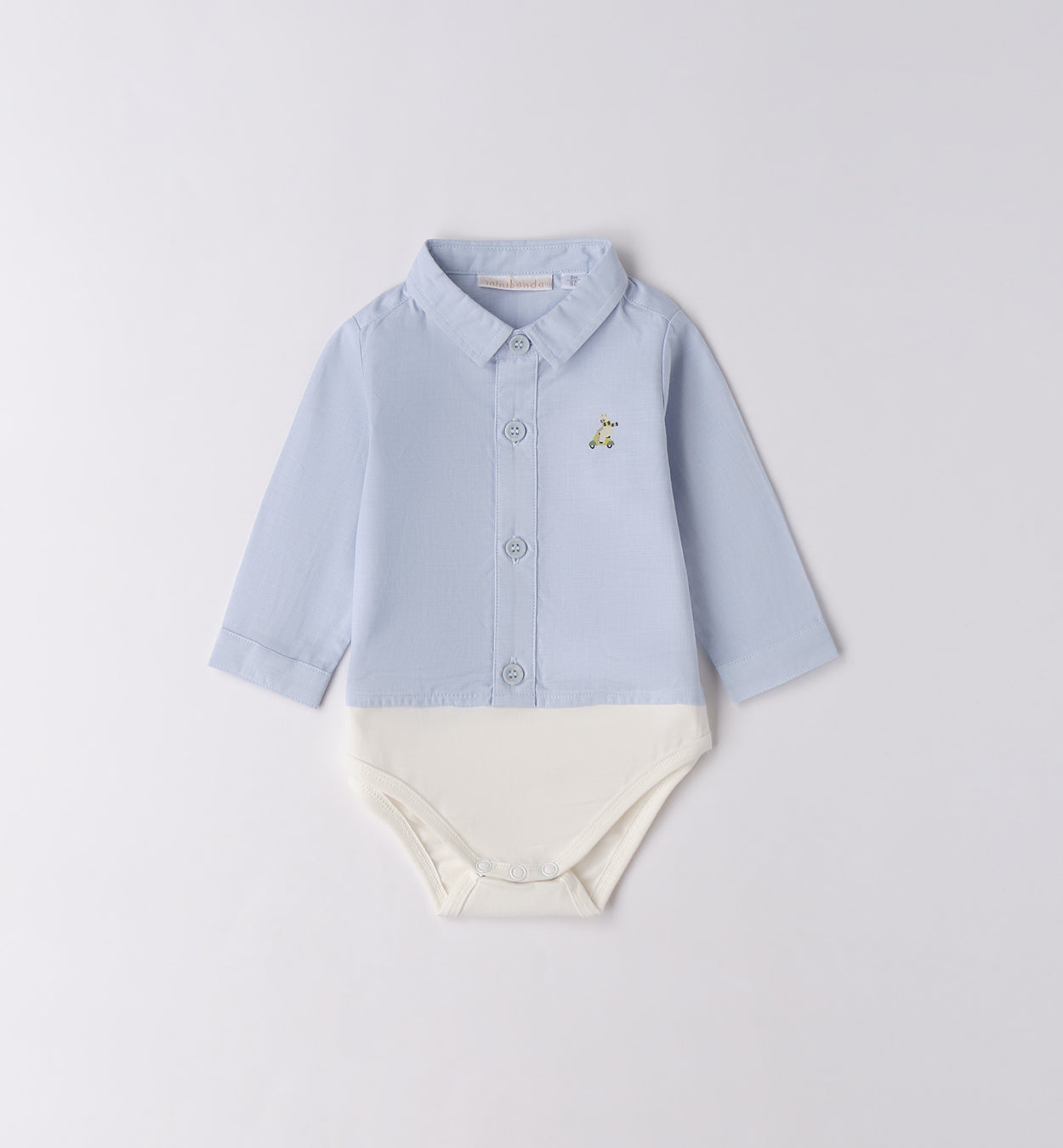 Completo casual chic bimbo maglia navy e pantaloni beige