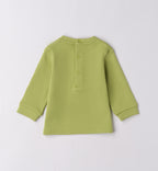 Completo casual chic bimbo giacca navy e t-shirt verde