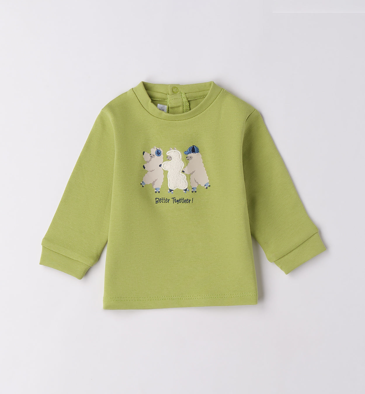 Completo casual chic bimbo giacca navy e t-shirt verde