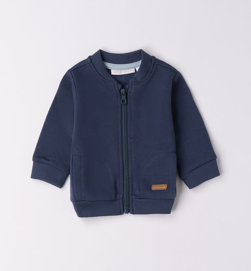 Completo casual chic bimbo giacca navy e t-shirt verde