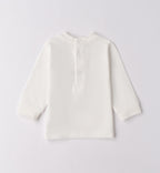 Completo bambino cardigan blu e pantalone beige