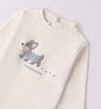Completo bambino giacca beige e pantalone blu