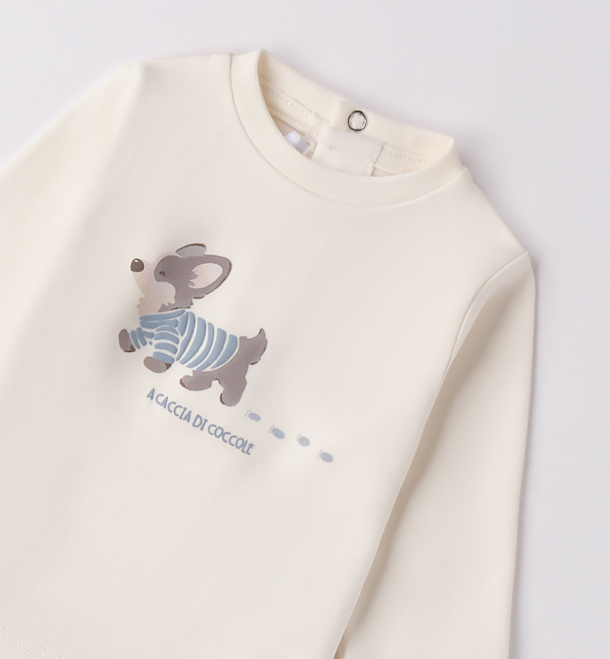 Completo bambino giacca beige e pantalone blu