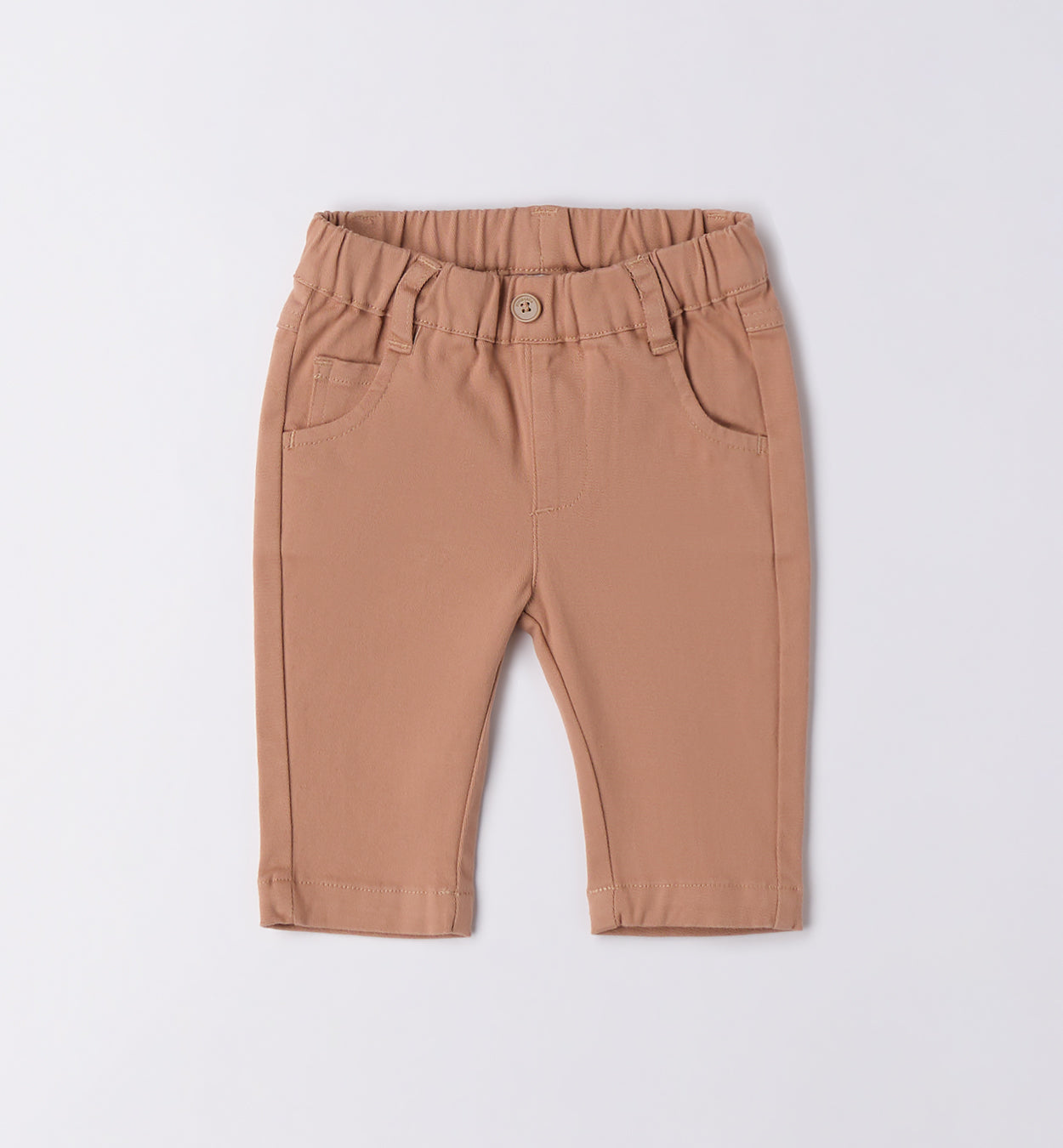 Completo bambino cardigan blu e pantalone beige
