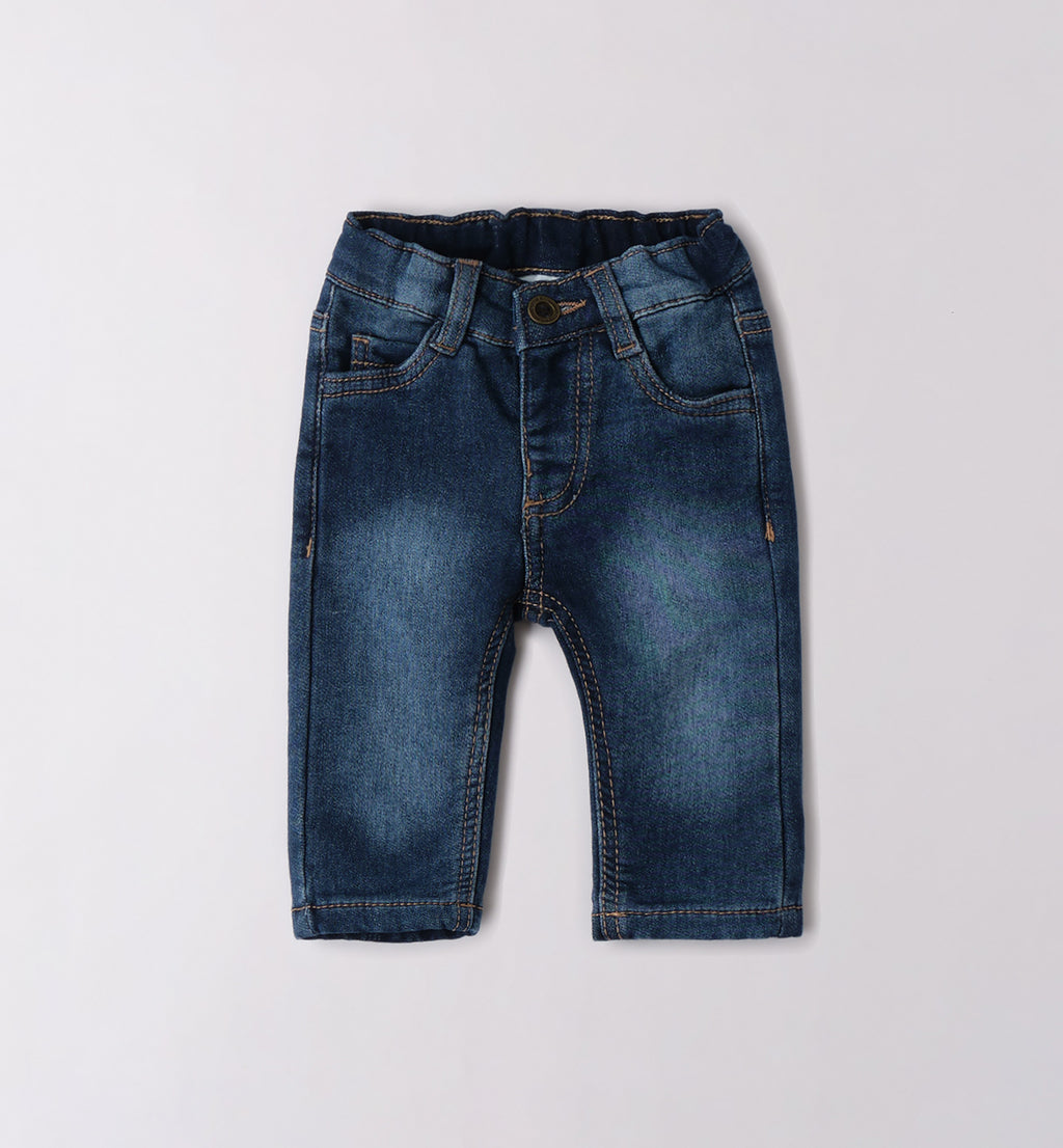 Bimbo maglia righe e jeans