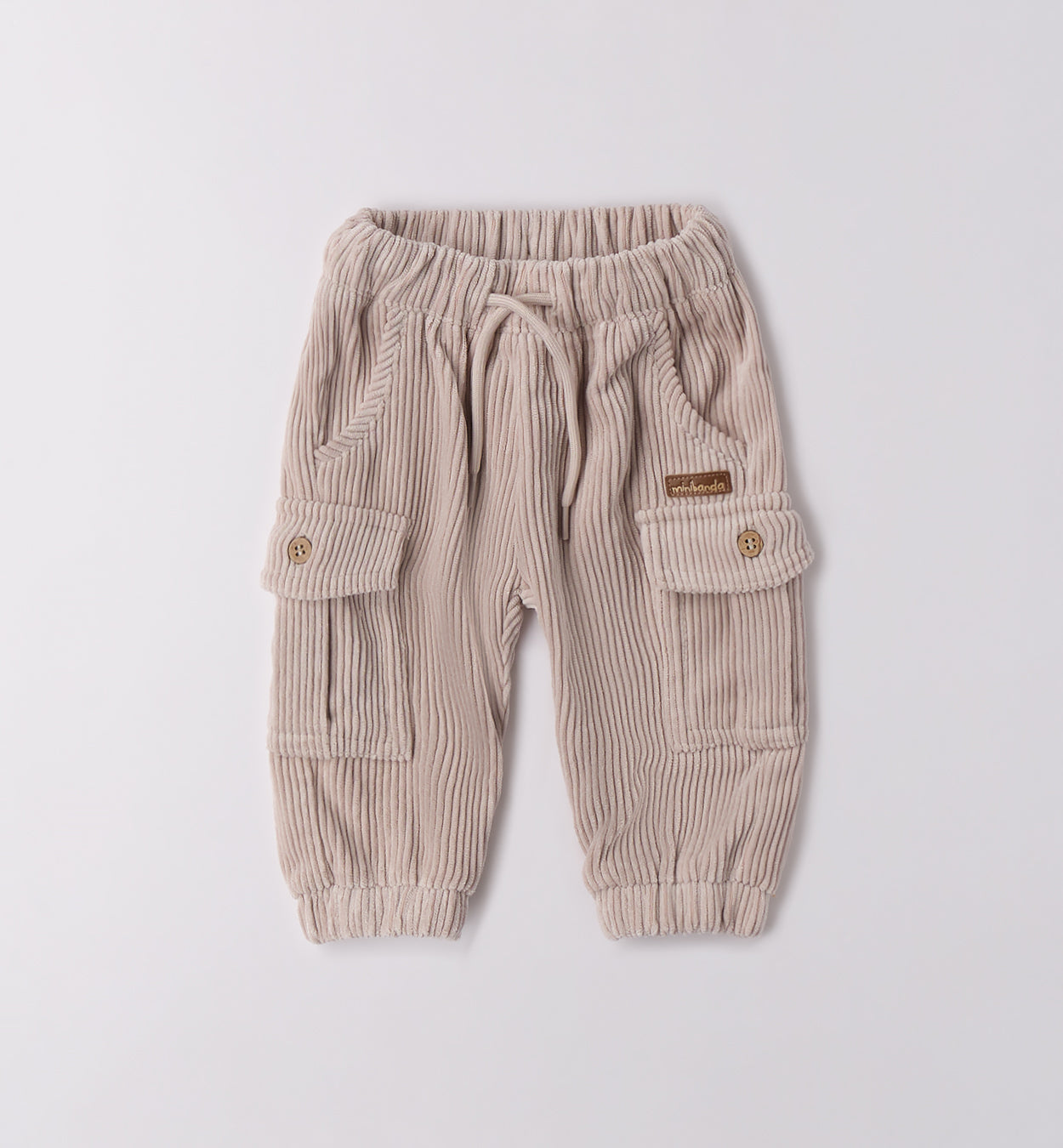 Completo casual chic bimbo maglia rigata navy e pantaloni beige