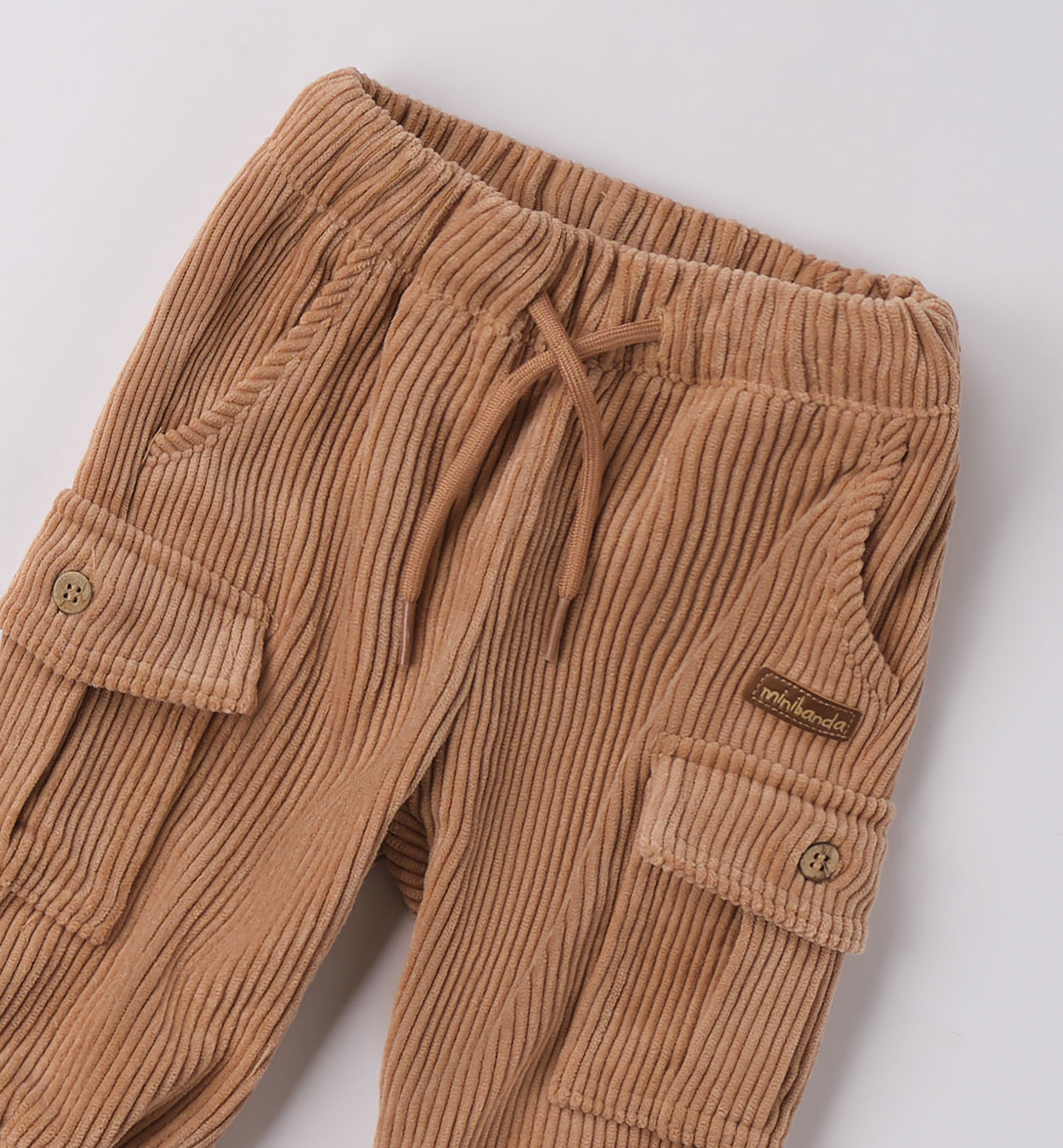Completo bambino maglia panna e pantalone velluto beige
