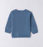 Completo bambino camicia fantasia e cardigan blu
