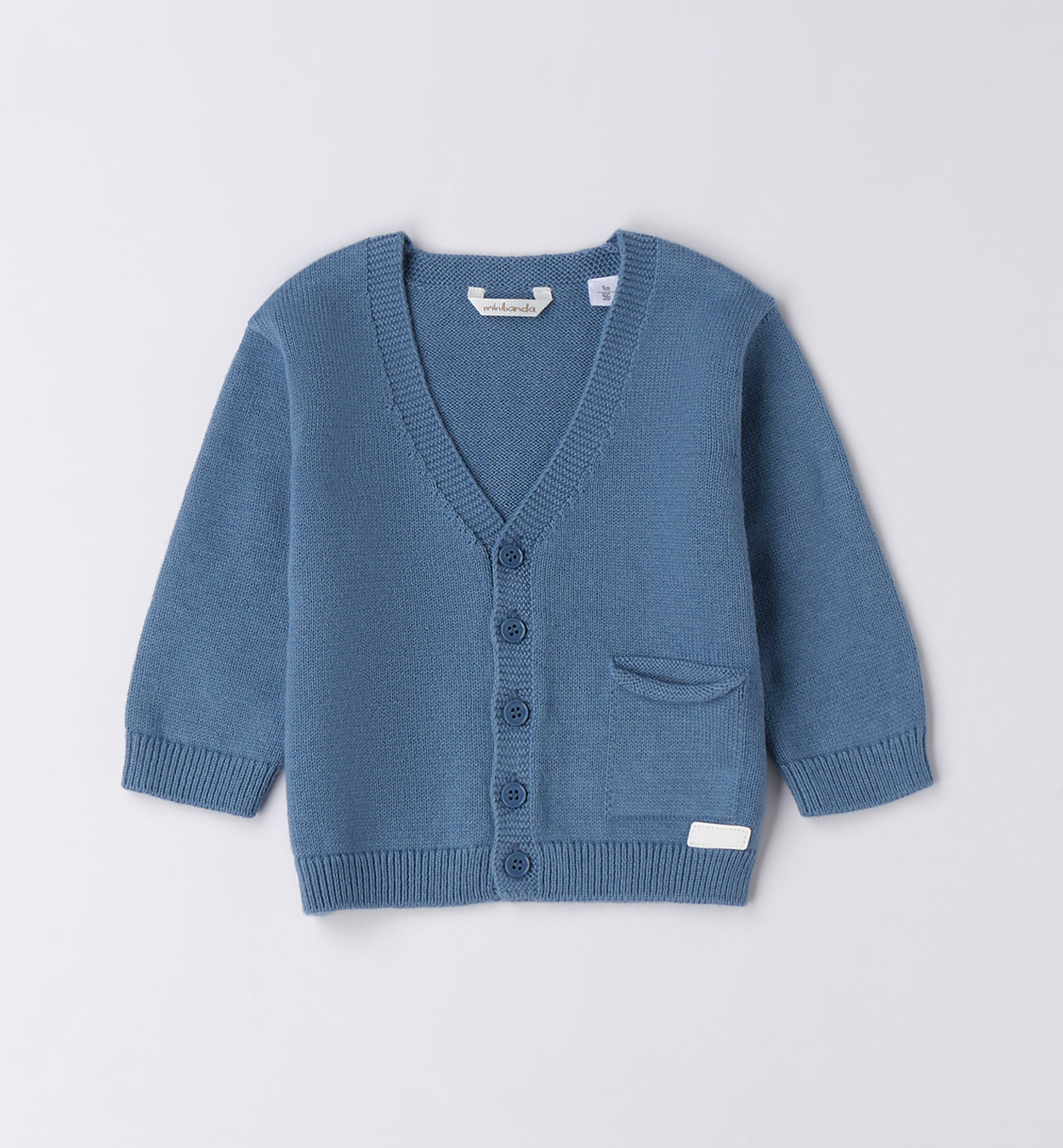 Completo bambino camicia fantasia e cardigan blu