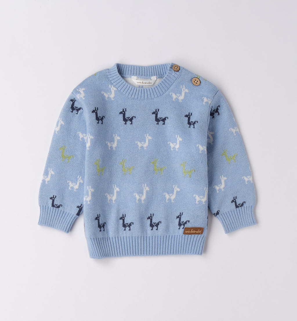 Bimbo maglia dinosauri e pantaloni blu
