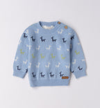 Bimbo maglia dinosauri e pantaloni blu