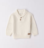 Completo bambino maglia panna e pantalone velluto beige