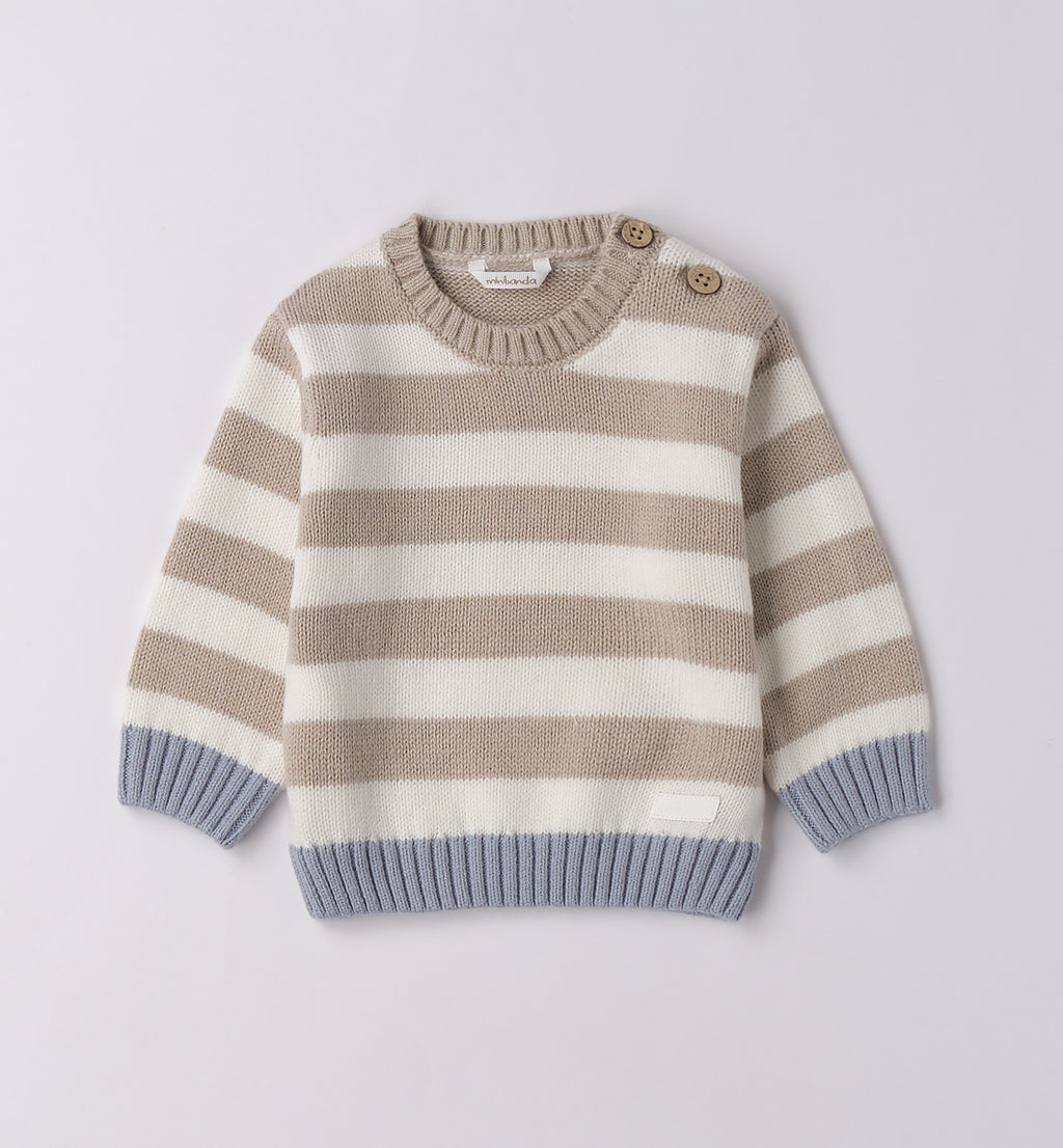 Bimbo maglia righe e jeans