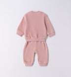 Completo tuta bimba in ciniglia rosa