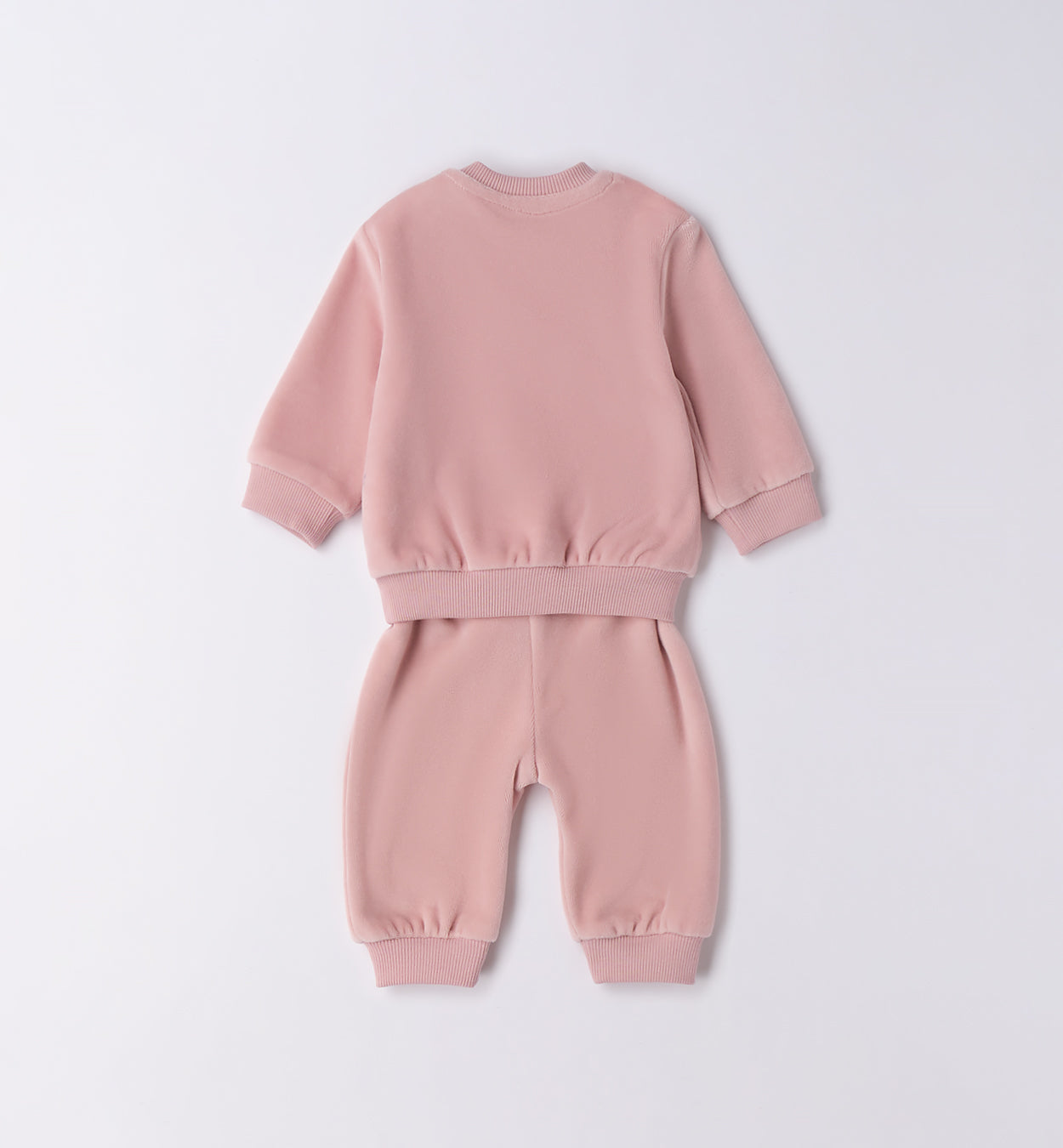 Completo tuta bimba in ciniglia rosa