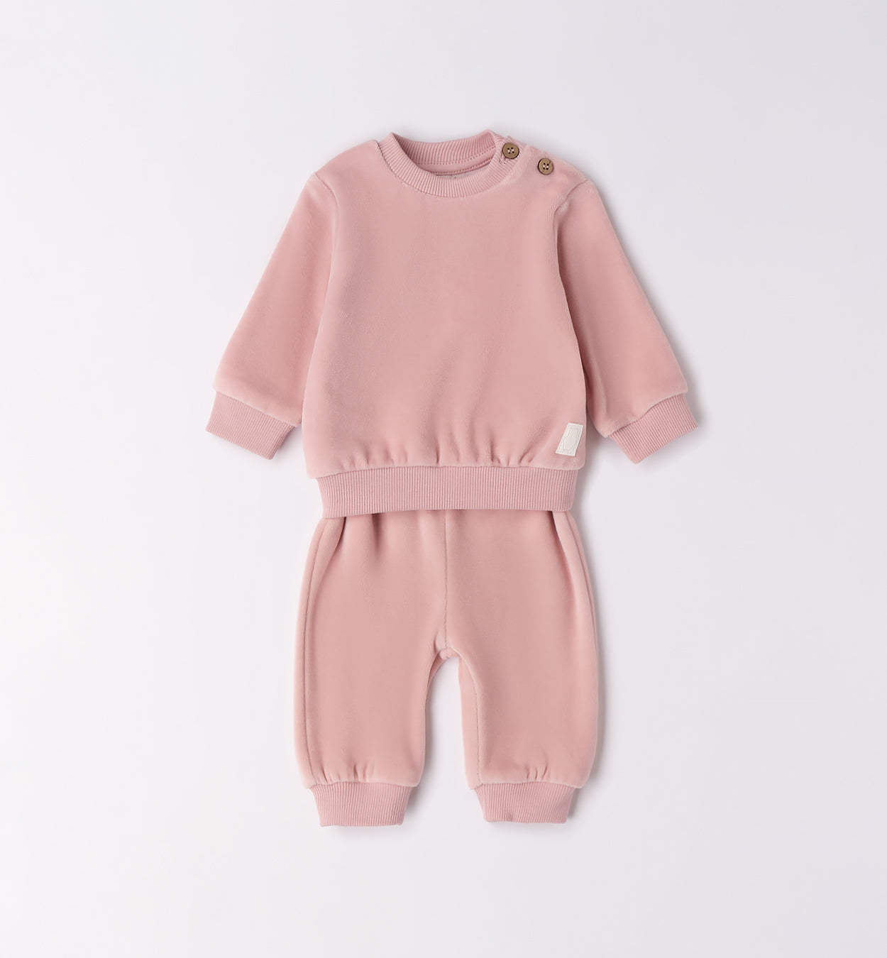 Completo tuta bimba in ciniglia rosa