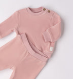 Completo tuta bimba in ciniglia rosa