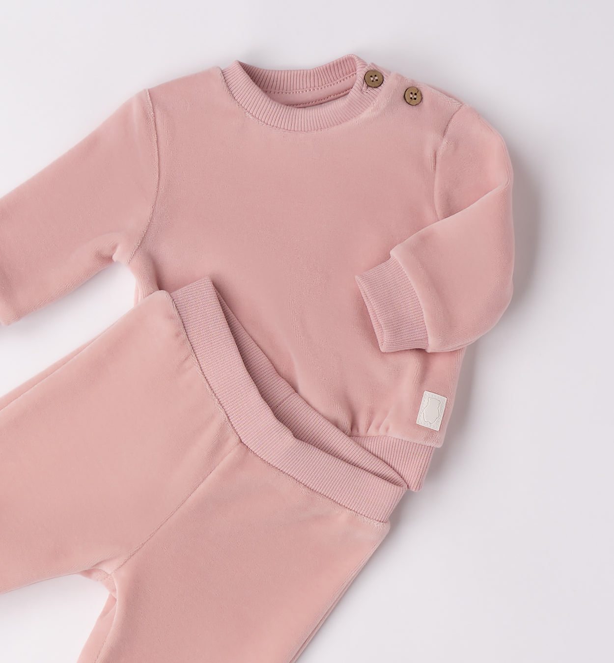 Completo tuta bimba in ciniglia rosa