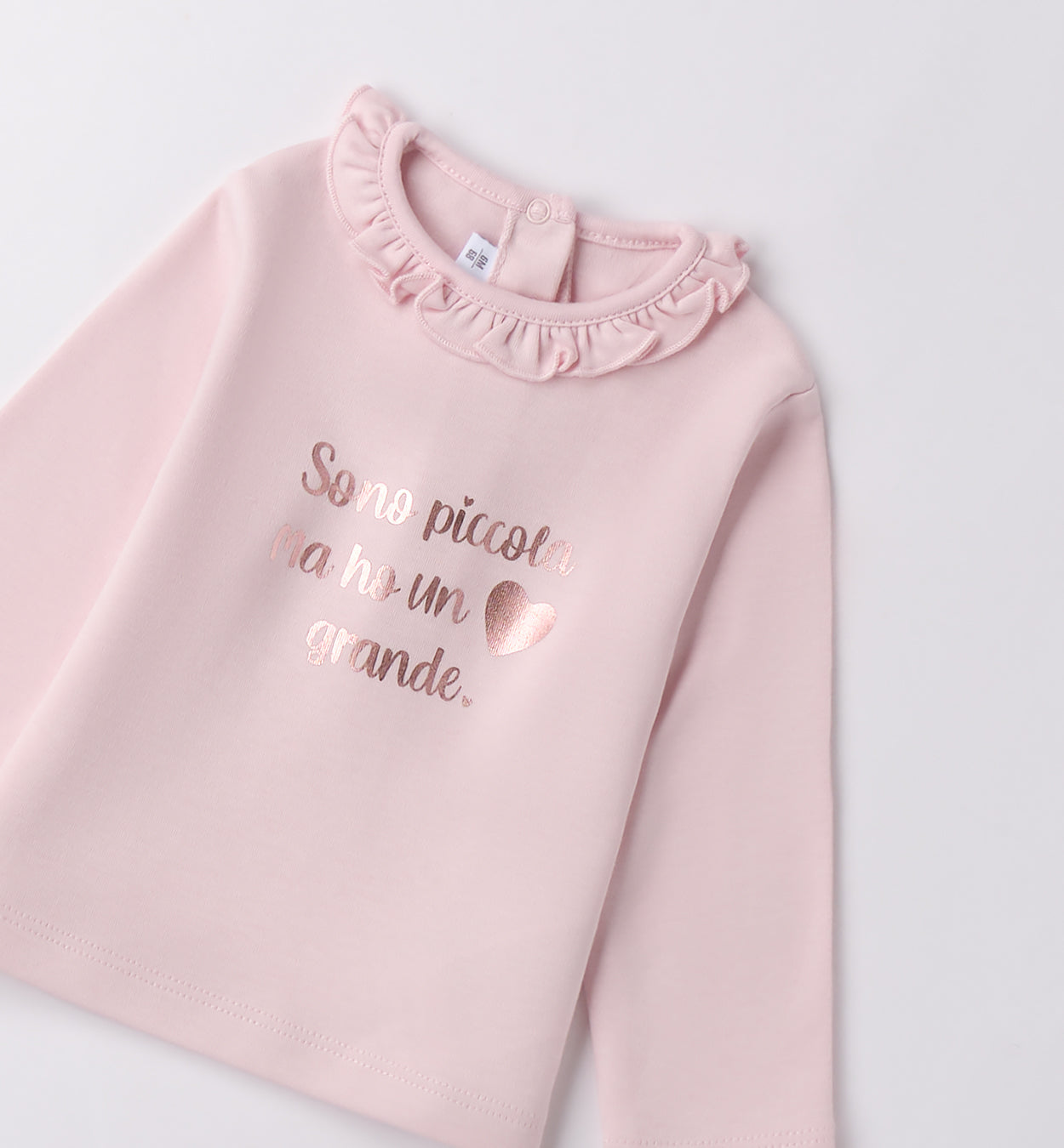 Completo bimba rosa e grigio con abito e cardigan