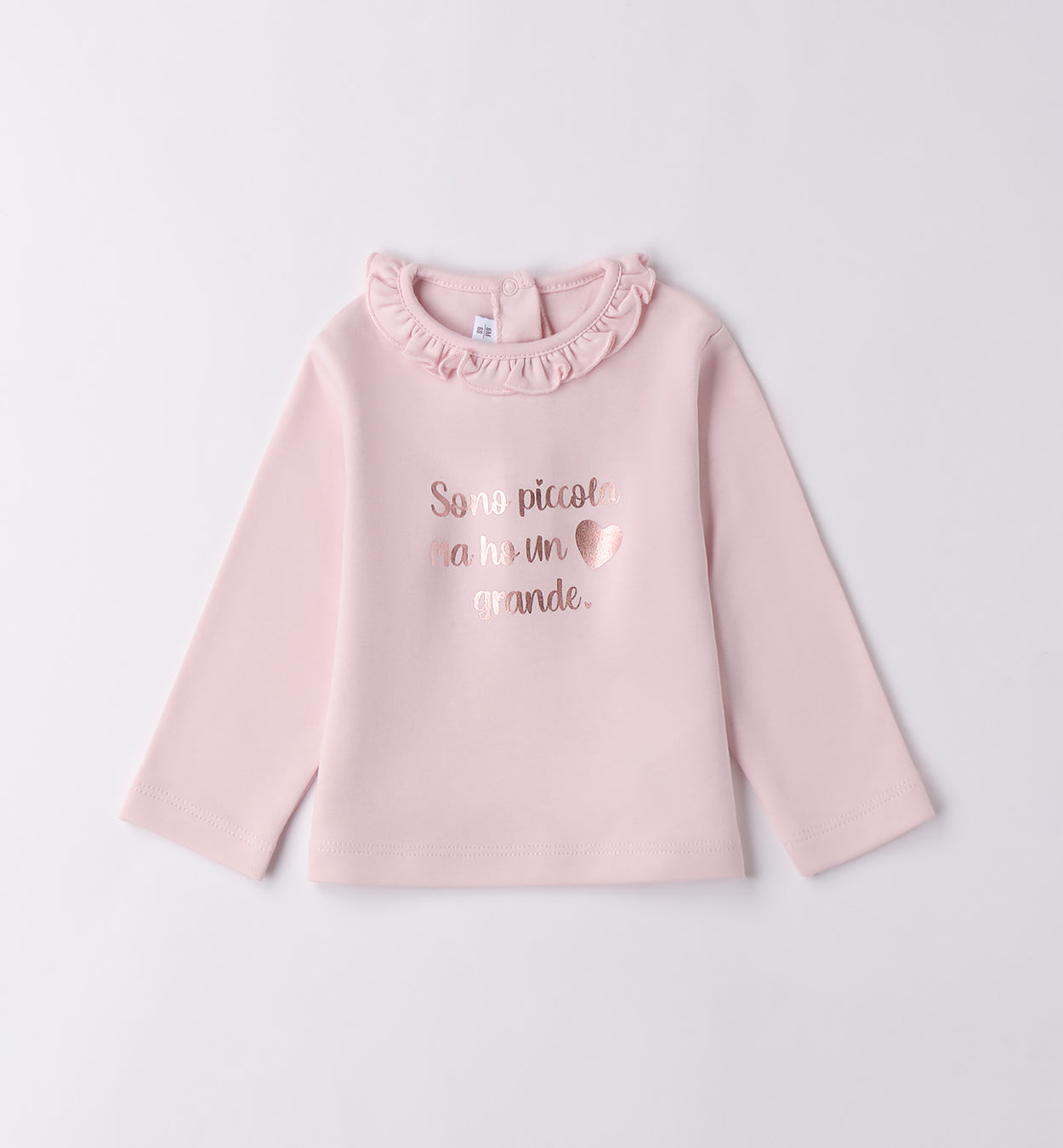 Completo bimba rosa e grigio con abito e cardigan