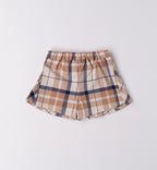 Completo bimba scozzese blu e beige